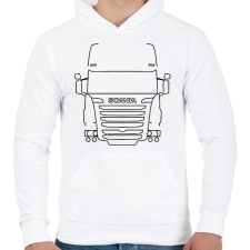 PRINTFASHION Scania - Férfi kapucnis pulóver - Fehér férfi pulóver, kardigán