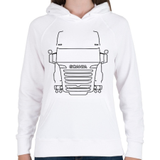 PRINTFASHION Scania - Női kapucnis pulóver - Fehér női pulóver, kardigán