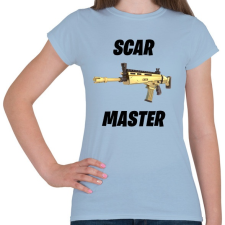 PRINTFASHION Scar Master - Fortnite (Fekete) - Női póló - Világoskék női póló