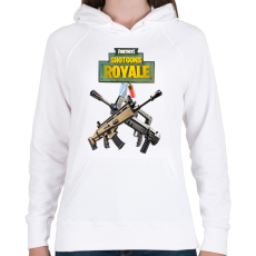 PRINTFASHION Scar Weapon Fortnite - Női kapucnis pulóver - Fehér