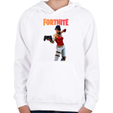 PRINTFASHION Scarlet Defender Fortnite - Gyerek kapucnis pulóver - Fehér gyerek pulóver, kardigán