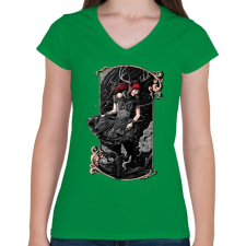 PRINTFASHION Scarlet - Női V-nyakú póló - Zöld női póló