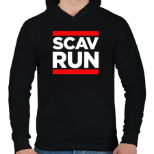 PRINTFASHION Scav Run - Férfi kapucnis pulóver - Fekete férfi pulóver, kardigán