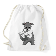 PRINTFASHION Schnauzer floss dance - Sportzsák, Tornazsák - Fehér tornazsák