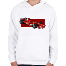 PRINTFASHION Schumacher - Gyerek kapucnis pulóver - Fehér gyerek pulóver, kardigán