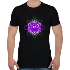 PRINTFASHION Sci-Fi D20 (Lila-Zöld) - Férfi póló - Fekete férfi póló