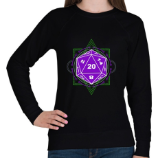 PRINTFASHION Sci-Fi D20 (Lila-Zöld) - Női pulóver - Fekete