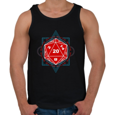 PRINTFASHION Sci-Fi D20 (Piros-Kék) - Férfi atléta - Fekete