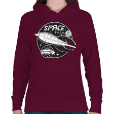 PRINTFASHION Sci-fi jelvény - Női kapucnis pulóver - Bordó női pulóver, kardigán