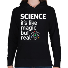 PRINTFASHION Science - Női kapucnis pulóver - Fekete női pulóver, kardigán