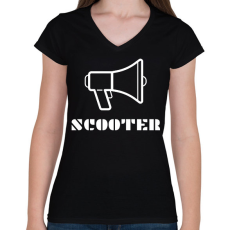 PRINTFASHION SCOOTER - Női V-nyakú póló - Fekete