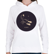 PRINTFASHION Scorpio - Skorpió - Női kapucnis pulóver - Fehér női pulóver, kardigán
