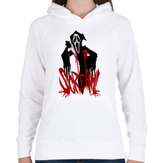 PRINTFASHION Screaaam - Női kapucnis pulóver - Fehér