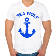 PRINTFASHION sea wolf - Férfi V-nyakú póló - Fehér férfi póló