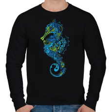 PRINTFASHION Seahorse - Férfi pulóver - Fekete