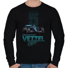 PRINTFASHION Sebastian Vettel - Férfi pulóver - Fekete