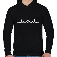 PRINTFASHION Sebesség EKG - Férfi kapucnis pulóver - Fekete férfi pulóver, kardigán