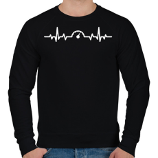 PRINTFASHION Sebesség EKG - Férfi pulóver - Fekete