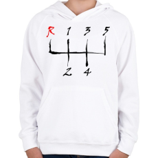 PRINTFASHION sebessegvaltó-3-2-szín - Gyerek kapucnis pulóver - Fehér