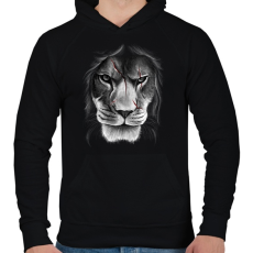 PRINTFASHION Sebhelyes arc - Férfi kapucnis pulóver - Fekete