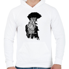 PRINTFASHION See You Space Cowboy - Férfi kapucnis pulóver - Fehér férfi pulóver, kardigán