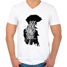 PRINTFASHION See You Space Cowboy - Férfi V-nyakú póló - Fehér férfi póló