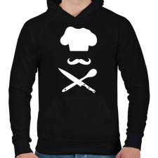 PRINTFASHION Séf logó - Férfi kapucnis pulóver - Fekete férfi pulóver, kardigán