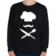 PRINTFASHION Séf logó - Gyerek pulóver - Fekete gyerek pulóver, kardigán
