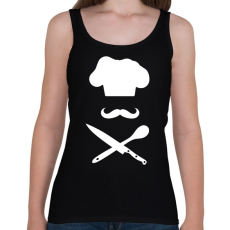 PRINTFASHION Séf logó - Női atléta - Fekete