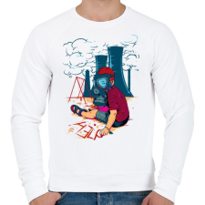 PRINTFASHION Segítség - Férfi pulóver - Fehér férfi pulóver, kardigán