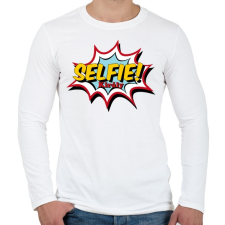 PRINTFASHION Selfie király - Férfi hosszú ujjú póló - Fehér férfi póló