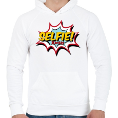 PRINTFASHION Selfie király - Férfi kapucnis pulóver - Fehér