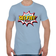 PRINTFASHION Selfie király - Férfi póló - Világoskék férfi póló