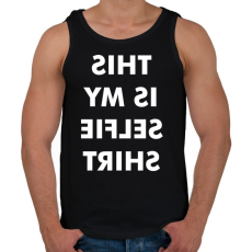 PRINTFASHION Selfie Tshirt - Férfi atléta - Fekete