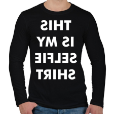 PRINTFASHION Selfie Tshirt - Férfi hosszú ujjú póló - Fekete férfi póló