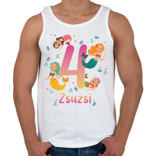 PRINTFASHION Sellős szülinap - névvel, számmal - Férfi atléta - Fehér atléta, trikó