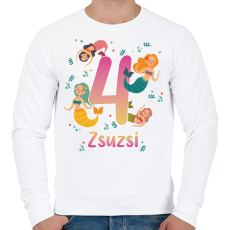 PRINTFASHION Sellős szülinap - névvel, számmal - Férfi pulóver - Fehér