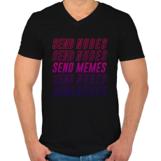 PRINTFASHION Send Memes - Férfi V-nyakú póló - Fekete