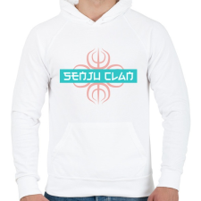 PRINTFASHION Senju klan - Férfi kapucnis pulóver - Fehér férfi pulóver, kardigán