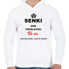PRINTFASHION senki sem tökéletes - Férfi kapucnis pulóver - Fehér