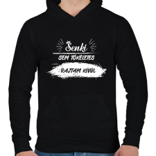 PRINTFASHION Senki sem tökéletes - Férfi kapucnis pulóver - Fekete férfi pulóver, kardigán