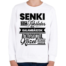 PRINTFASHION Senki sem tökéletes - Galambász - Gyerek pulóver - Fehér gyerek pulóver, kardigán