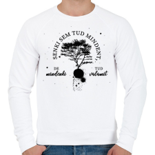 PRINTFASHION Senki sem tud mindent - Férfi pulóver - Fehér férfi pulóver, kardigán