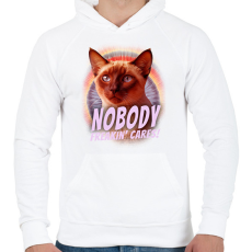 PRINTFASHION Senkit nem érdekel - Férfi kapucnis pulóver - Fehér
