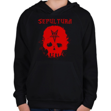 PRINTFASHION sepultura - Gyerek kapucnis pulóver - Fekete gyerek pulóver, kardigán