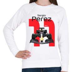 PRINTFASHION Sergio Perez 11 autóversenyző - fekete felirat - Női pulóver - Fehér