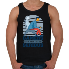 PRINTFASHION Serious Gamers - Férfi atléta - Fekete atléta, trikó