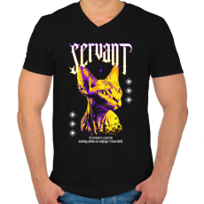 PRINTFASHION Servant - Férfi V-nyakú póló - Fekete