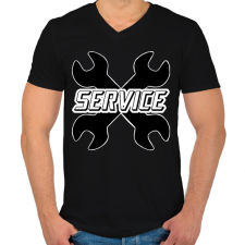 PRINTFASHION Service - Férfi V-nyakú póló - Fekete férfi póló