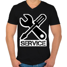 PRINTFASHION Service - Férfi V-nyakú póló - Fekete férfi póló